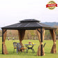 12×10 Premium All-Weather Gazebo – Double Roof with Mosquito Net & Curtains