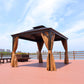 12×10 Premium All-Weather Gazebo – Double Roof with Mosquito Net & Curtains