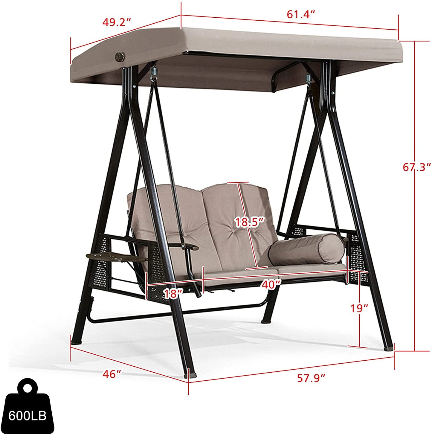Luxury 2 seater Garden Swing