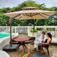 Luxury 360 Degree Aluminium LED Umbrella With Water Base ( 120 L )