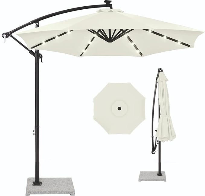 LED Side Pole Umbrella + 30 kgs base