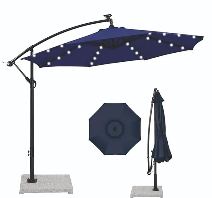LED Side Pole Umbrella + 30 kgs base