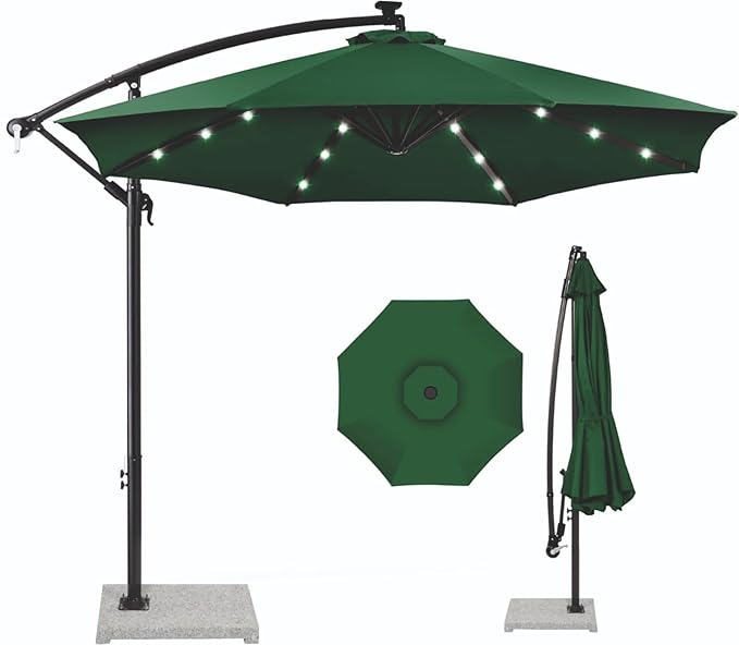 LED Side Pole Umbrella + 30 kgs base