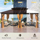 12×20 ft Premium All-Weather Gazebo – Double Roof with Mosquito Net & Curtain