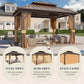 12×10 Premium All-Weather Gazebo – Double Roof with Mosquito Net & Curtains