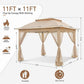 11 x 11 Feet Pop up Instant Gazebo tent with Musquito Netting Outdoor Canopy tent for Patio / Garden
