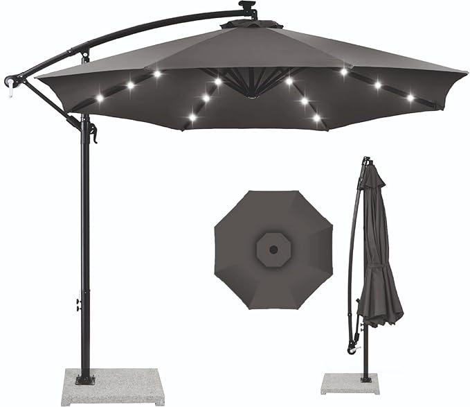 LED Side Pole Umbrella + 30 kgs base