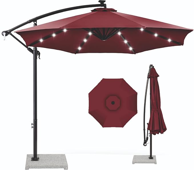 LED Side Pole Umbrella + 30 kgs base