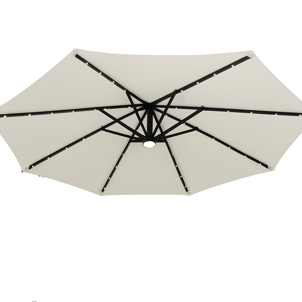 LED Side Pole Umbrella with Water Base ( 65 liters Capacity)
