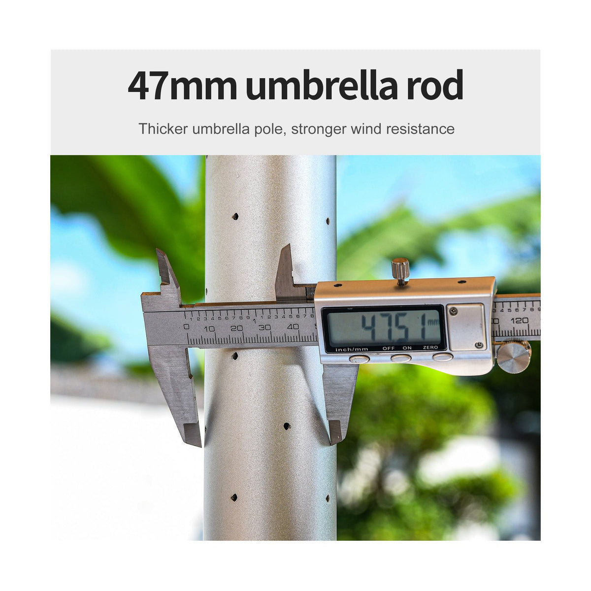 7 Color LED Double Deck Aluminium Centre Pole + 40 Kgs Granite Base