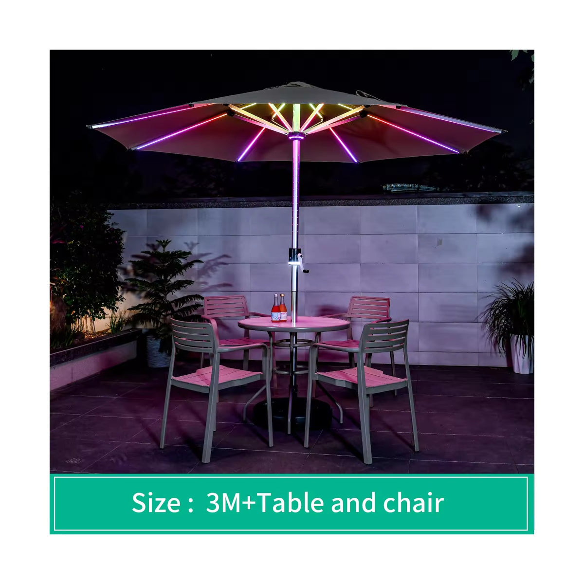 7 Color LED Double Deck Aluminium Centre Pole + 40 Kgs Granite Base