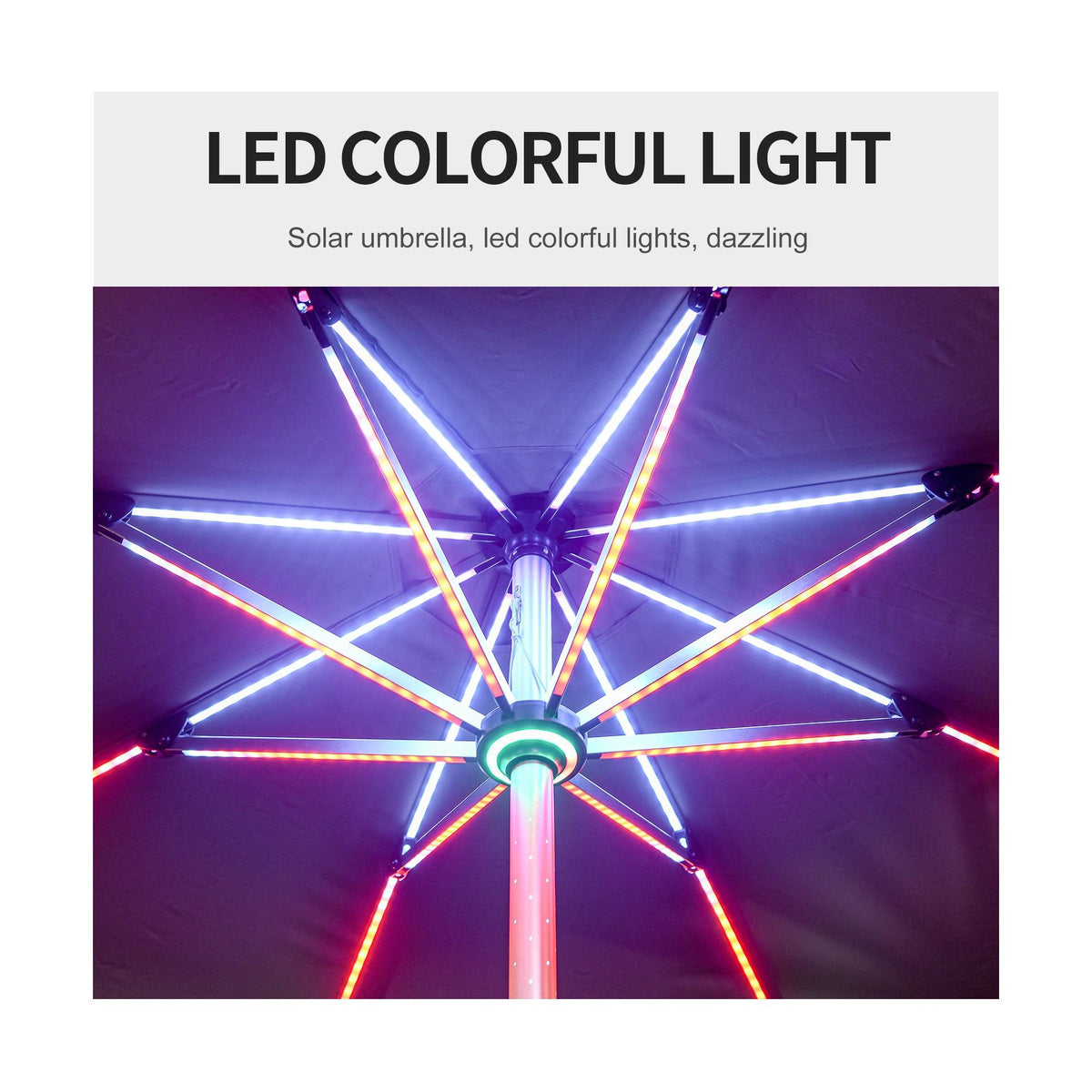 7 Color LED Double Deck Aluminium Centre Pole + 40 Kgs Granite Base