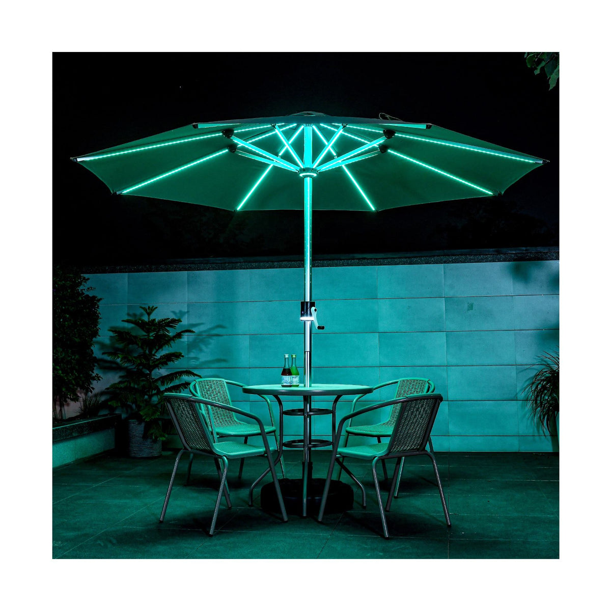 7 Color LED Double Deck Aluminium Centre Pole + 40 Kgs Granite Base
