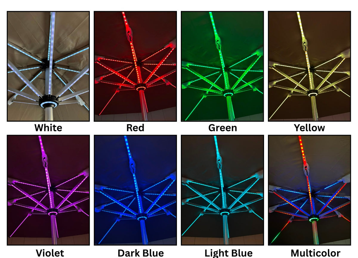 7 Color LED Double Deck Aluminium Centre Pole + 40 Kgs Granite Base