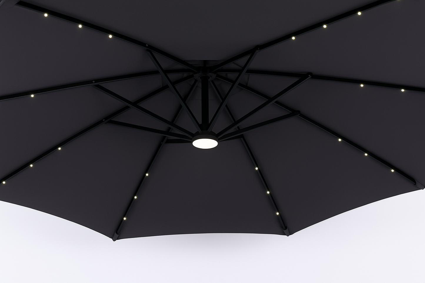 LED Side Pole Umbrella with Water Base ( 65 liters Capacity)
