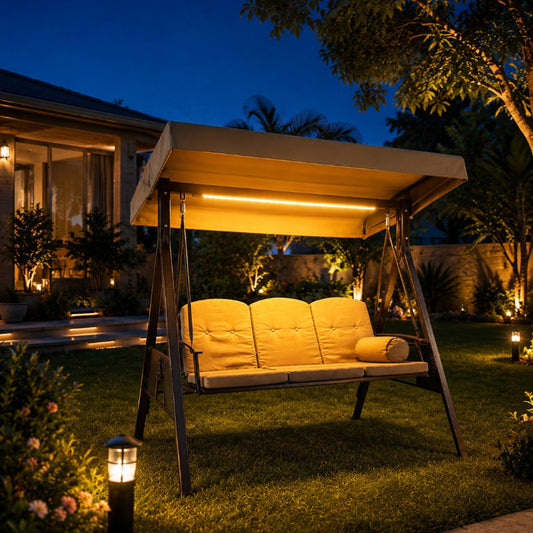 LED Luxury Garden Swing - 3 Seater