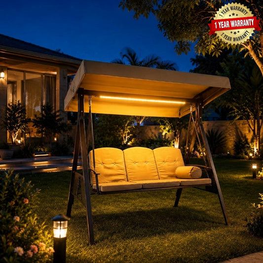 LED Luxury Garden Swing - 3 Seater