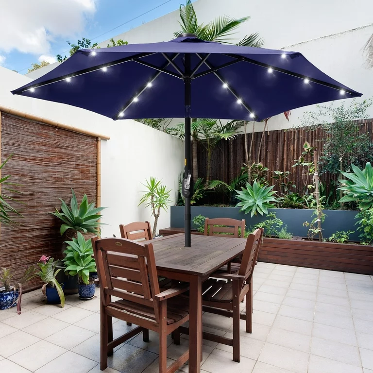 Led Center Pole Umbrella + 25 kgs base