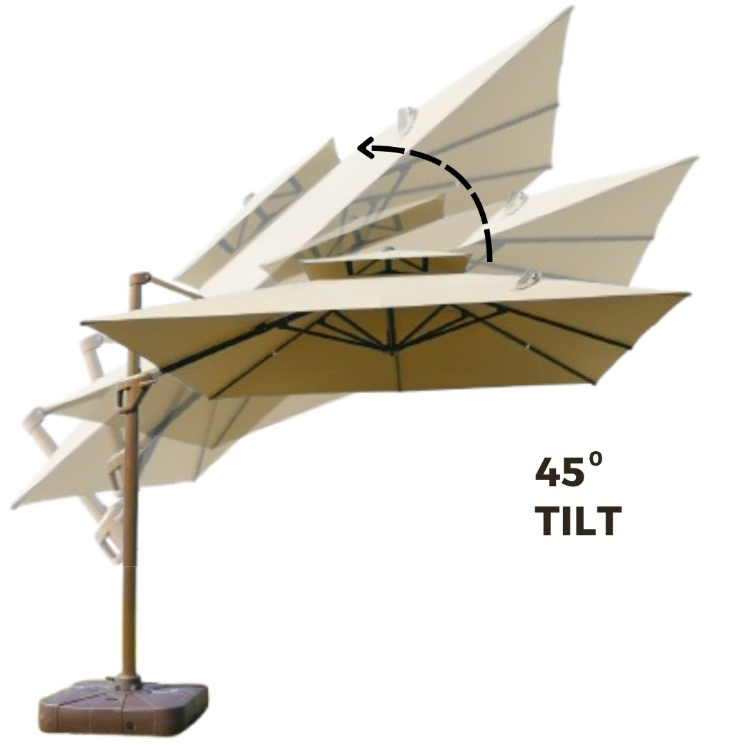 Luxury 360 Degree Aluminium LED Umbrella With Water Base ( 120 L )