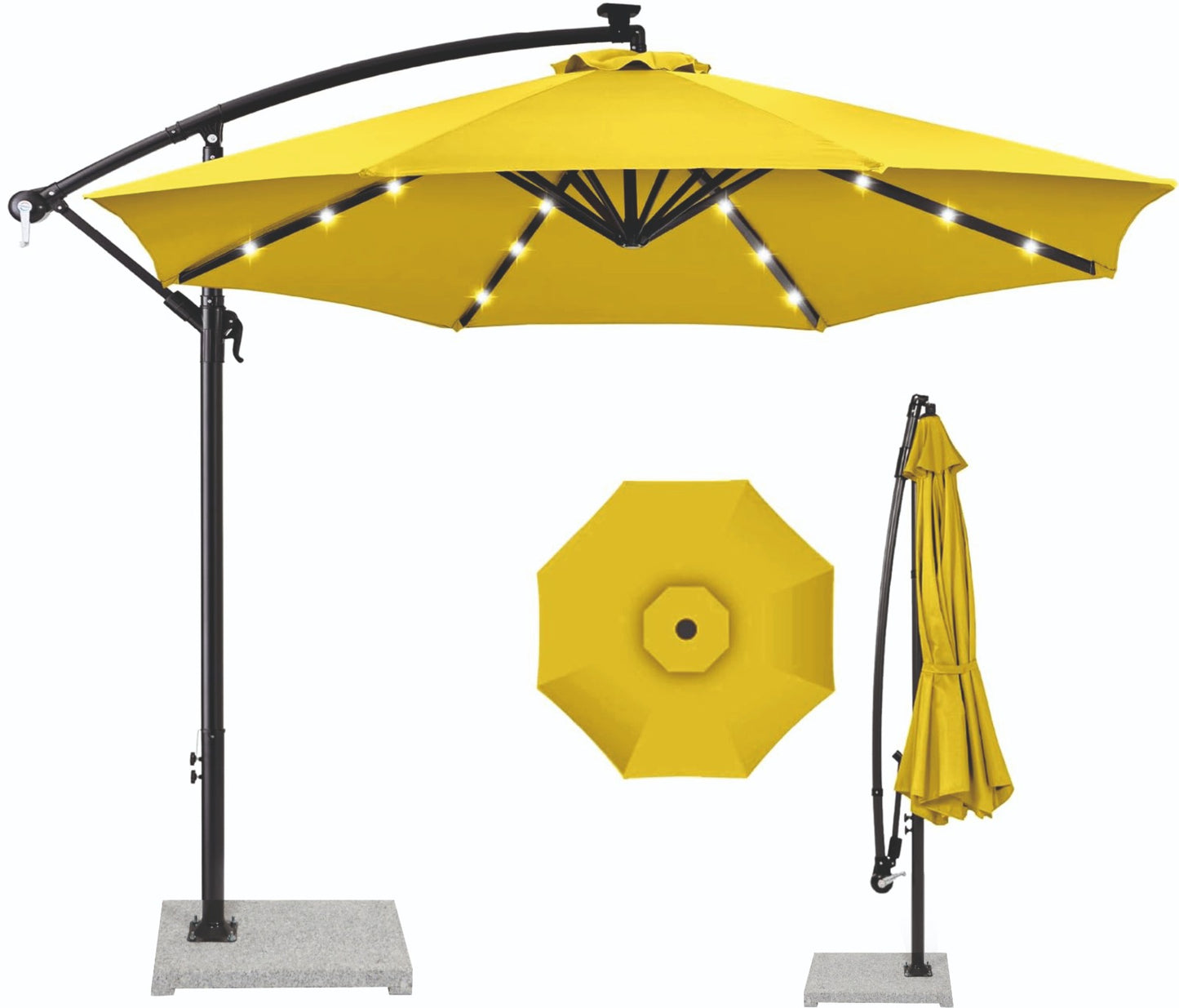 LED Side Pole Umbrella + 30 kgs base