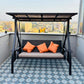 Premium LED 3 Seater Wicker Swing