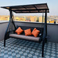 Premium LED 3 Seater Wicker Swing