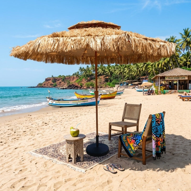 Thatch Double Deck Umbrella + 25 kgs base