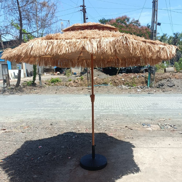 Thatch Double Deck Umbrella + 25 kgs base