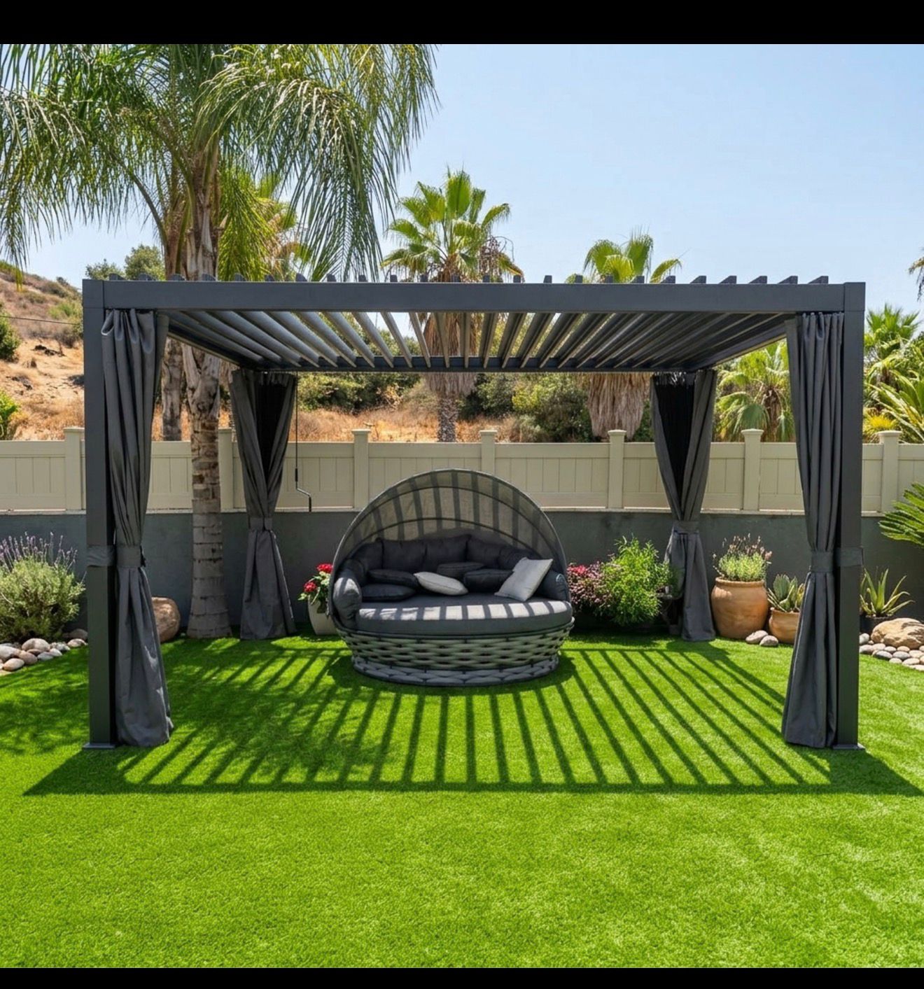10 x 13 ft Louvered Pergola Awning
