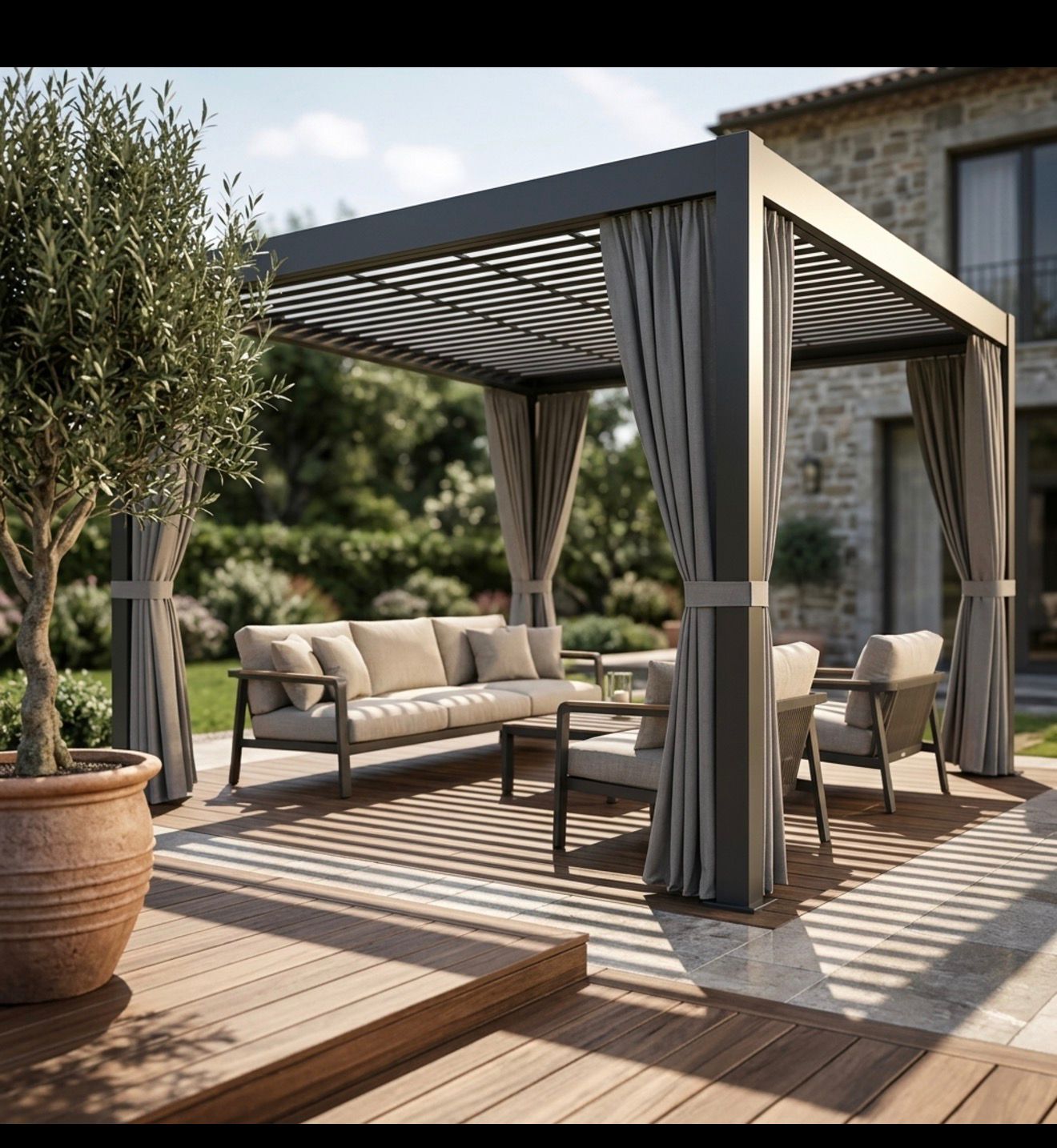 10 x 13 ft Louvered Pergola Awning
