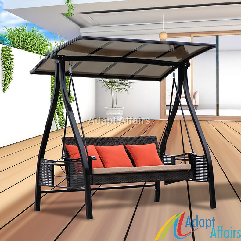 Wicker 3 seater luxury swing