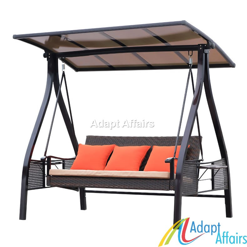 Wicker 3 seater luxury swing