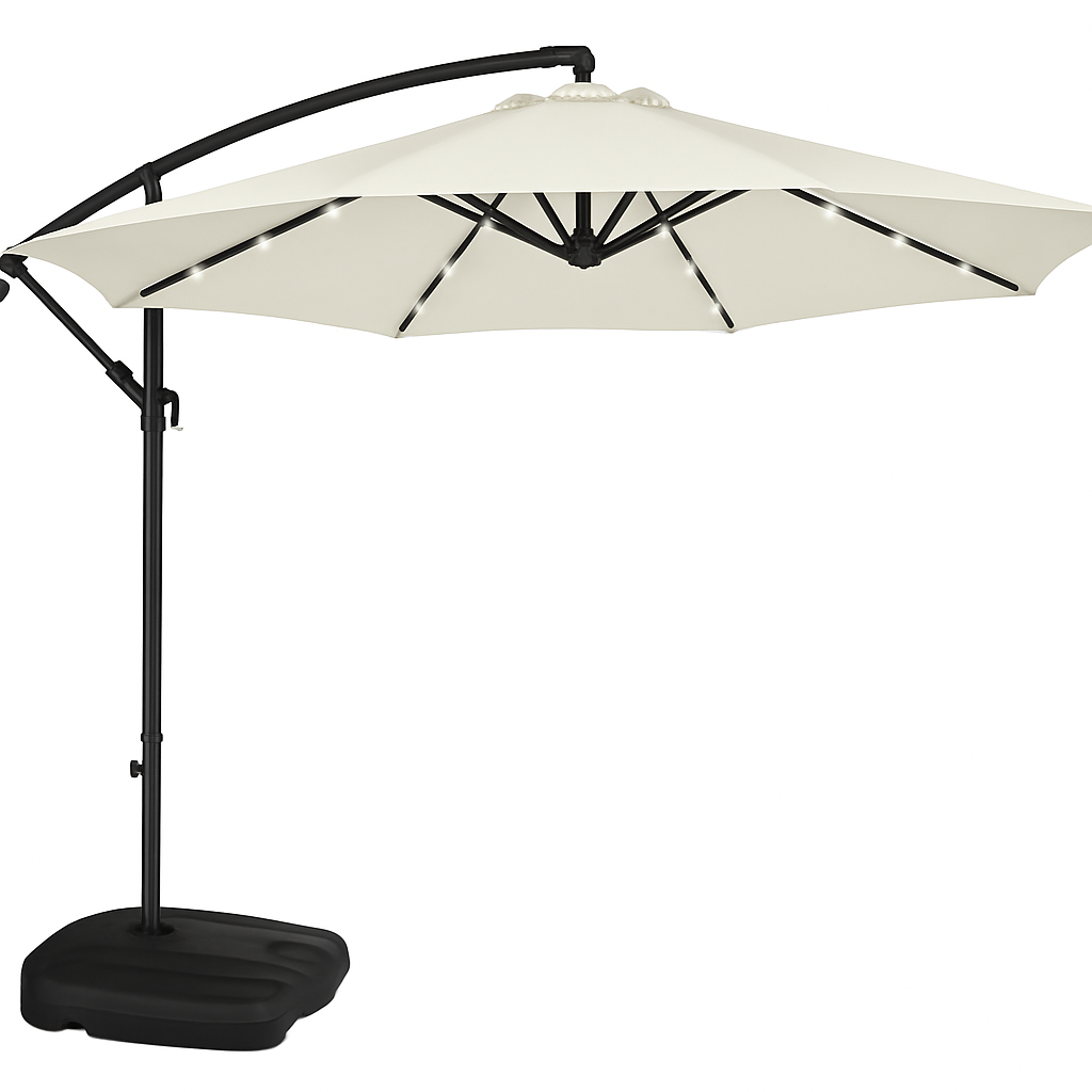 LED Side Pole Umbrella with Water Base ( 65 liters Capacity)