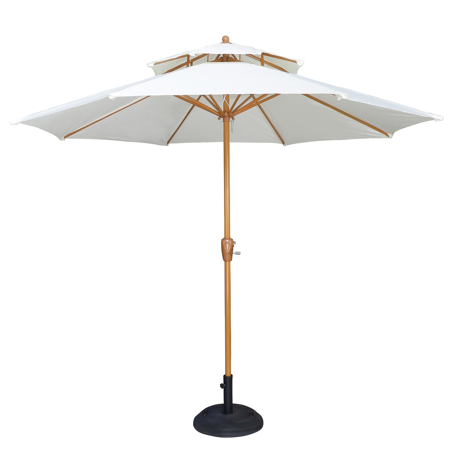 Double Deck Metal Center Pole Umbrella ( with Wooden  finish )