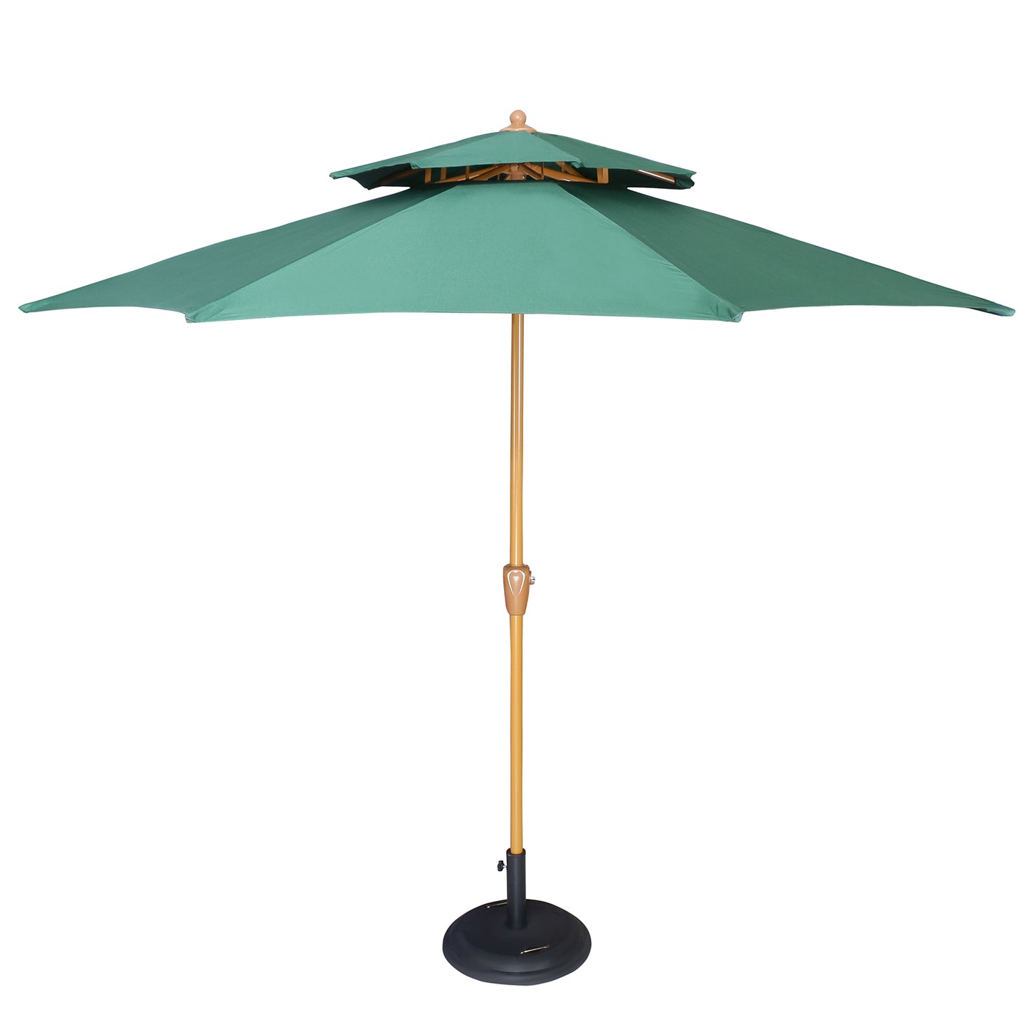 Double Deck Metal Center Pole Umbrella ( with Wooden  finish )