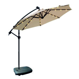 LED Side Pole Umbrella with  Water Base ( 65 liters Capacity )