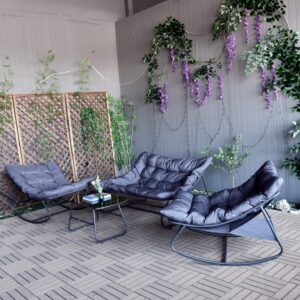 Complete Set – “2 Rocking chairs -1 sofa - 1 coffee table”